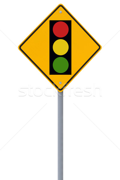 信号 道路標識 警告 孤立した 白 ストックフォト © lorenzodelacosta