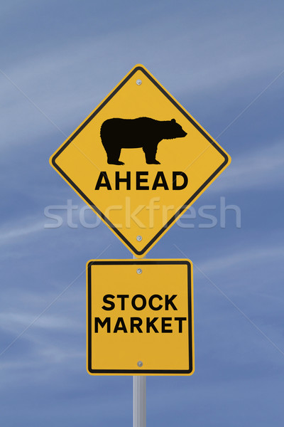 несут рынке впереди дорожный знак предупреждение Blue Sky Сток-фото © lorenzodelacosta