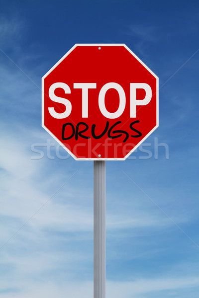 Durdurmak ilaçlar dur işareti ilaç taciz imzalamak Stok fotoğraf © lorenzodelacosta