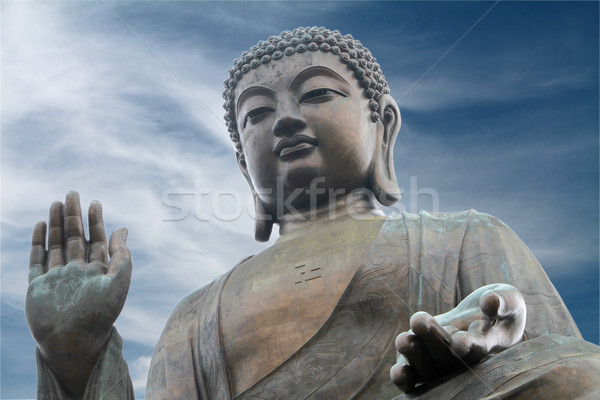 Barna bőr Buddha Hongkong sötét kéz kék Stock fotó © lorenzodelacosta