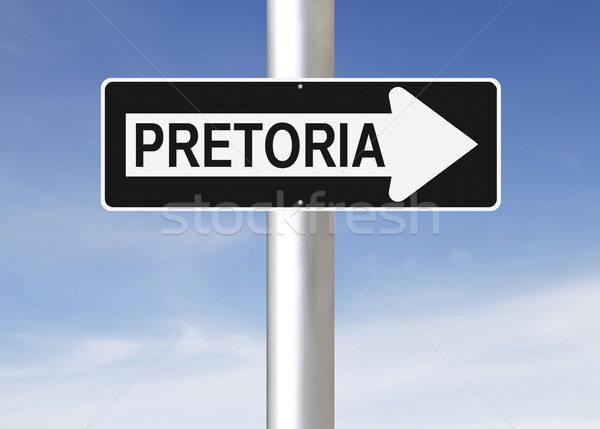 Erre egyirányú utca Dél-Afrika város felirat kék Stock fotó © lorenzodelacosta