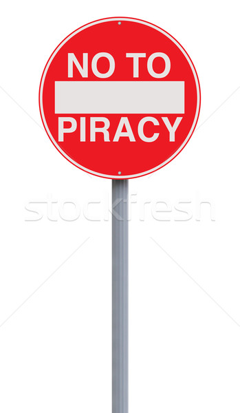 Foto stock: Não · pirataria · assinar · crime · conceito · isolado