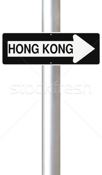 Hong Kong ciudad signo dirección Foto stock © lorenzodelacosta