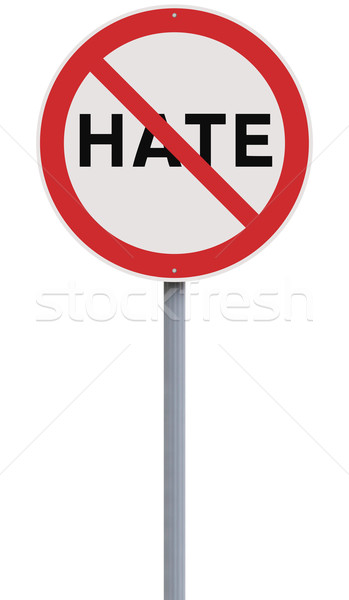 Stockfoto: Geen · haat · verkeersbord · teken · stoppen · geïsoleerd