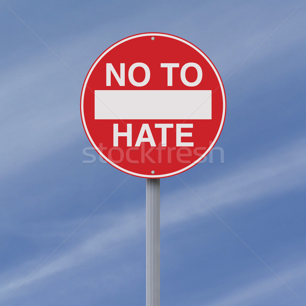 No odio segno blu cartello stradale Foto d'archivio © lorenzodelacosta