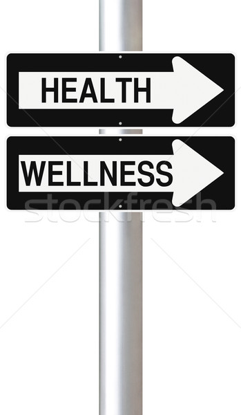 Auf diese Weise Gesundheit Wellness Straße Zeichen Stock foto © lorenzodelacosta