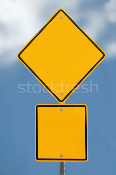 Yol işareti mavi gökyüzü imzalamak mavi hızlandırmak bulut Stok fotoğraf © lorenzodelacosta
