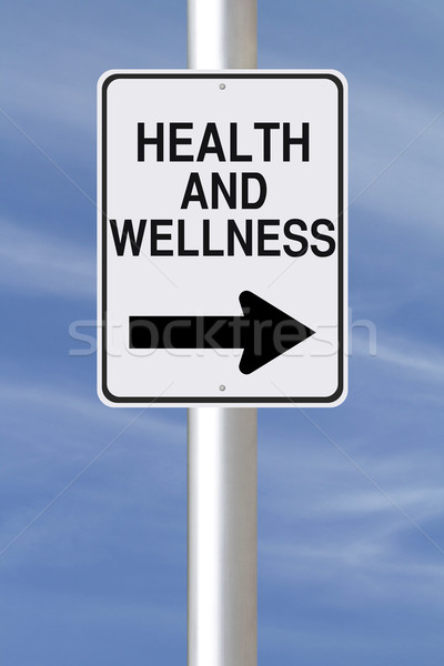 Auf diese Weise Gesundheit Wellness Straßenschild Himmel Stock foto © lorenzodelacosta