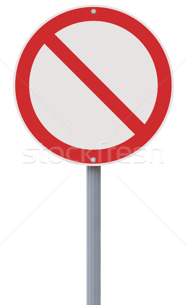 Não permitido placa sinalizadora isolado branco vazio Foto stock © lorenzodelacosta