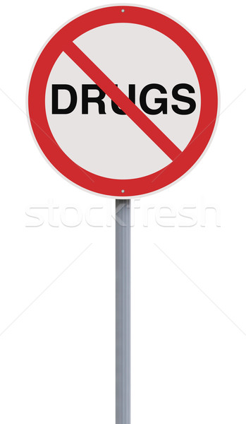 Geen drugs verkeersbord teken waarschuwing Stockfoto © lorenzodelacosta