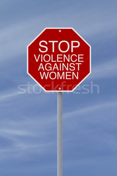 Stop violenza donne stop segno blu Foto d'archivio © lorenzodelacosta