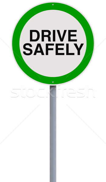 Photo stock: Disque · sécurité · routière · rappel · signe · vert · conduite