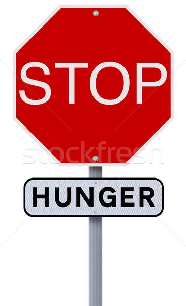 Stock foto: Stoppen · Hunger · Stoppschild · Zeichen · armen · Armut