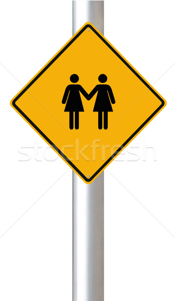 Seks stosunku przed znak drogowy kobieta gej Zdjęcia stock © lorenzodelacosta