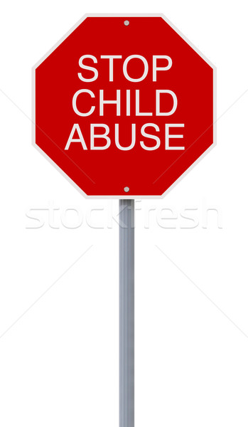 Stoppen Kindesmissbrauch Stoppschild Zeichen Konzept Missbrauch Stock foto © lorenzodelacosta