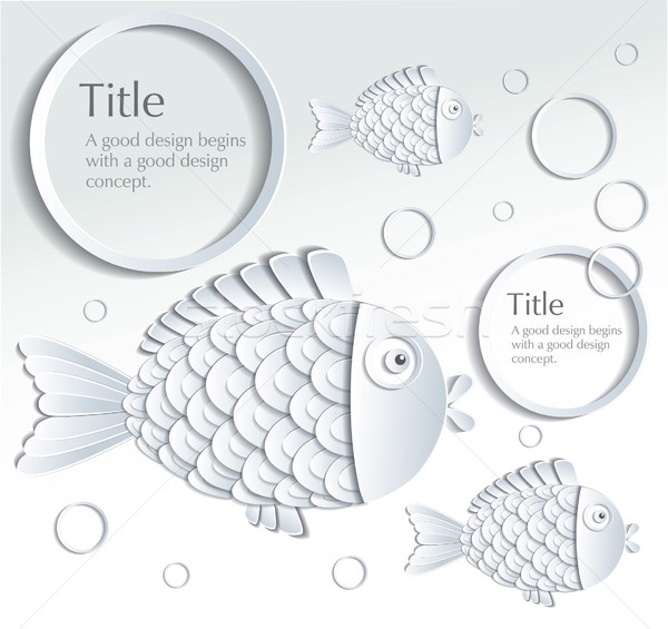 Card with fishes  Stock photo © lossik