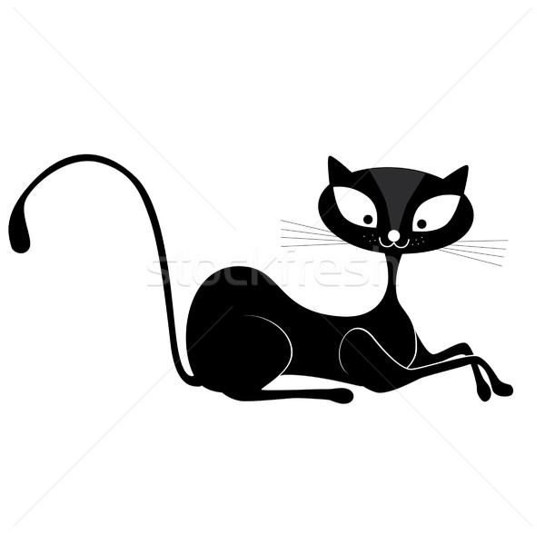 Black cat silhouette for your design Stock photo © lossik