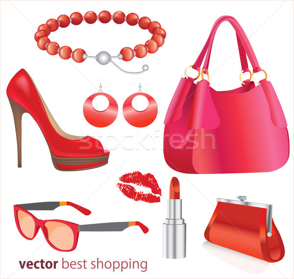 Stock photo: Fashion boutique set, stylized doodles