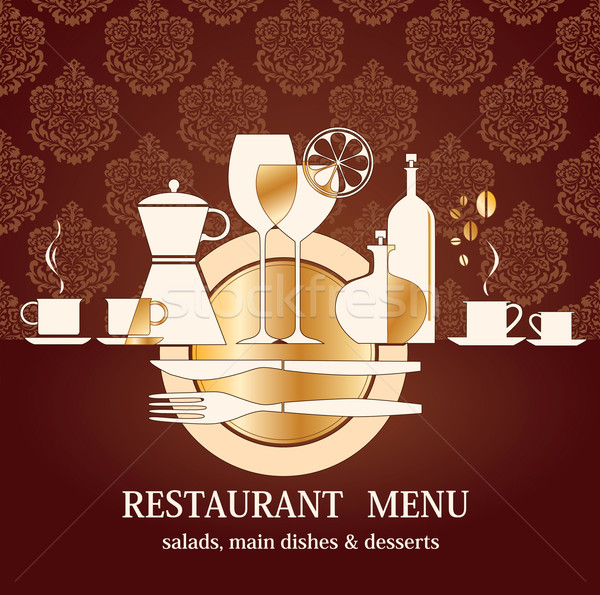 Сток-фото: вектора · ресторан · меню · дизайна · текстуры · кофе