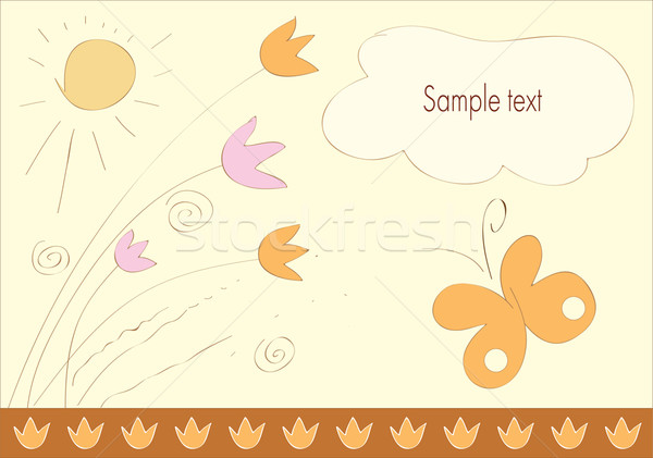 Ilustración vector tarjeta flores mariposa naturaleza Foto stock © lossik
