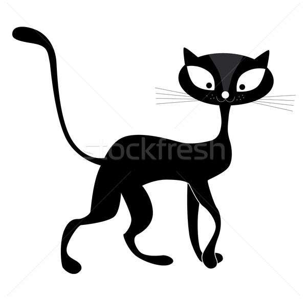Black cat silhouette for your design Stock photo © lossik