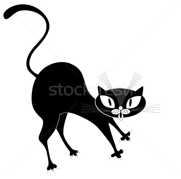 Malicious black cat Stock photo © lossik