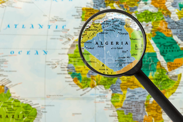 地図 人 民主的な 共和国 アルジェリア ガラス ストックフォト © lostation