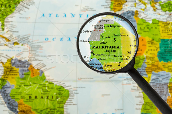 Térkép iszlám köztársaság Mauritánia üveg űr Stock fotó © lostation