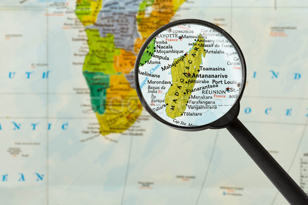 ストックフォト: 地図 · 共和国 · マダガスカル · 市 · ガラス · 色