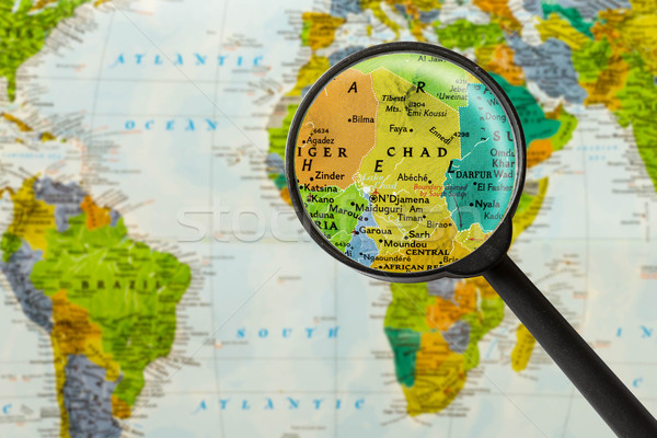 Mapa república Chade vidro espaço África Foto stock © lostation