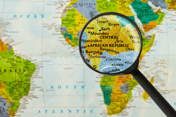 Kaart centraal afrikaanse republiek stad wereld Stockfoto © lostation