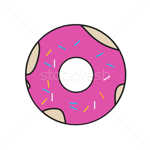 Animated Cartoon Glazed Doughnut Logo Icon in Minimalist Flat Vector Isolated Stock photo © Loud-Mango