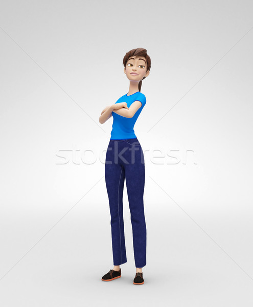Strong Independent Jenny - 3D Character - Confident Woman and Feminist Stock photo © Loud-Mango