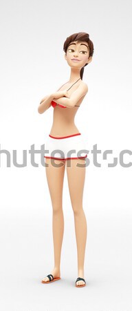 Silne niezależny 3D charakter kobieta feminista Zdjęcia stock © Loud-Mango