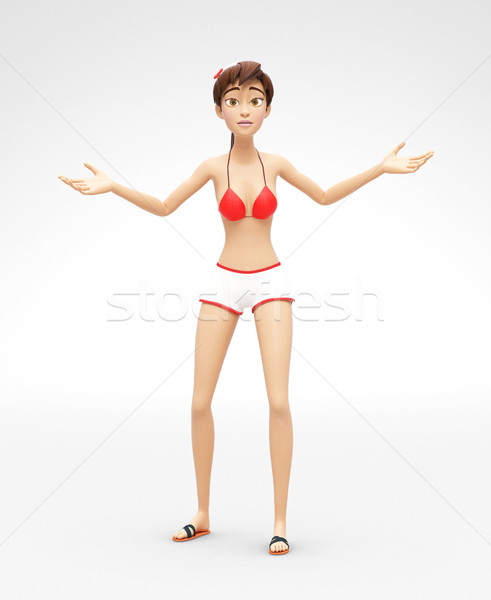 Sorprendido qué 3D carácter perdido prestados Foto stock © Loud-Mango