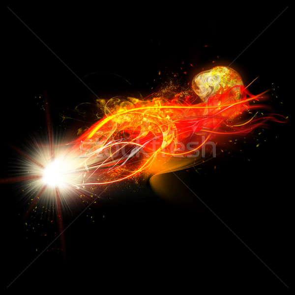 Fire Spark and Flames with Realistic Bright Flash and Glowing Flow of Sparkles Stock photo © Loud-Mango