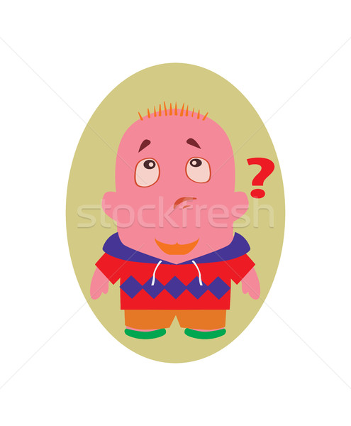 Surprised, Speechless, Funny Avatar, Little Person Cartoon Character in Vector Stock photo © Loud-Mango