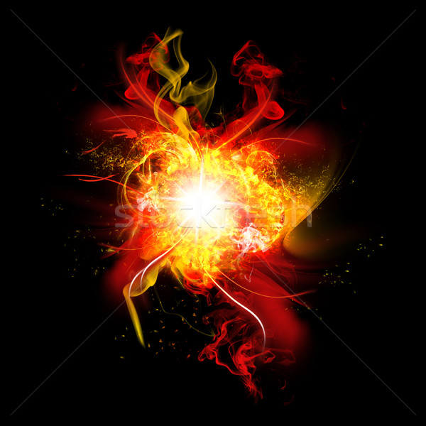 Fire Spark and Flames with Realistic Bright Flash and Glowing Flow of Sparkles Stock photo © Loud-Mango