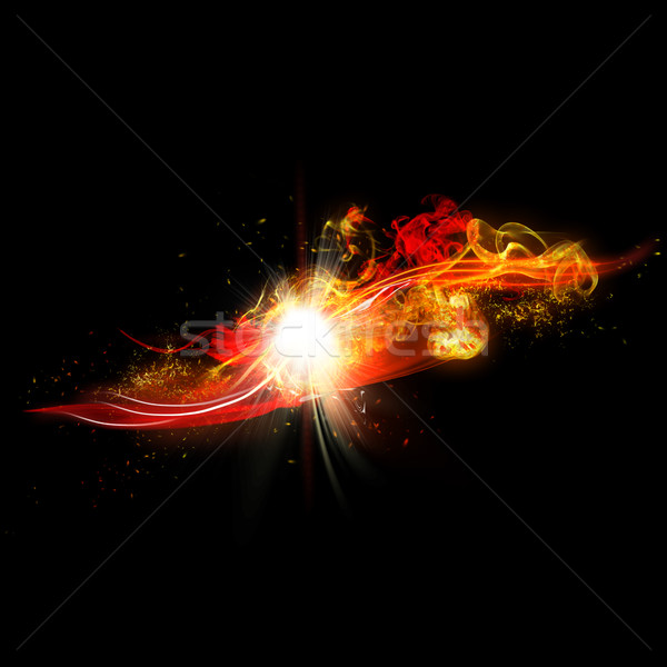 Fire Spark and Flames with Realistic Bright Flash and Glowing Flow of Sparkles Stock photo © Loud-Mango