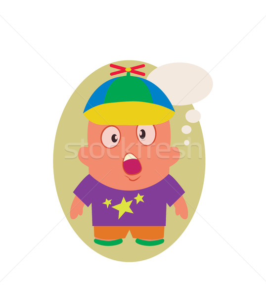 Zdziwiony oniemiały młodych dziecko avatar mały Zdjęcia stock © Loud-Mango