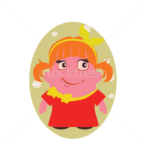 Smiling and Happy, Smirking Beauty Avatar of Little Person Cartoon Character Stock photo © Loud-Mango