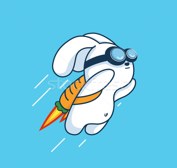 Pływające rakietowe królik innowacja odizolowany wektora Zdjęcia stock © Loud-Mango