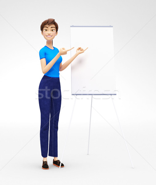 Stok fotoğraf: ürün · flipchart · tahta · gülen · 3D