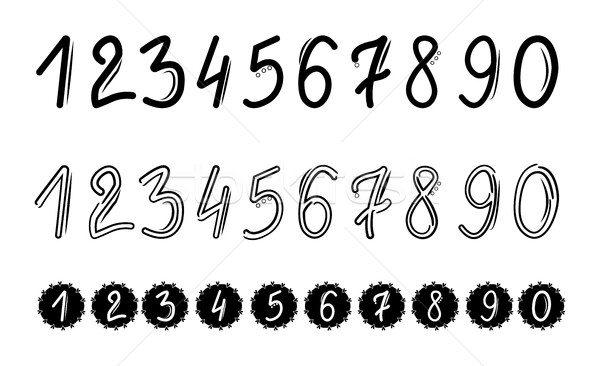 Matematic numere set solid dublu subtire Imagine de stoc © Loud-Mango
