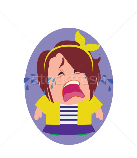 Crying, Unhappy and Devastated Avatar of Little Person Cartoon Character, Vector Stock photo © Loud-Mango