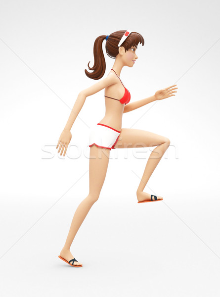 Ambitious, Athletic and Confident Jenny - 3D Character Climbing, Running Athlete Stock photo © Loud-Mango