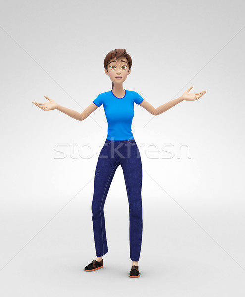 Sorprendido qué 3D carácter perdido prestados Foto stock © Loud-Mango