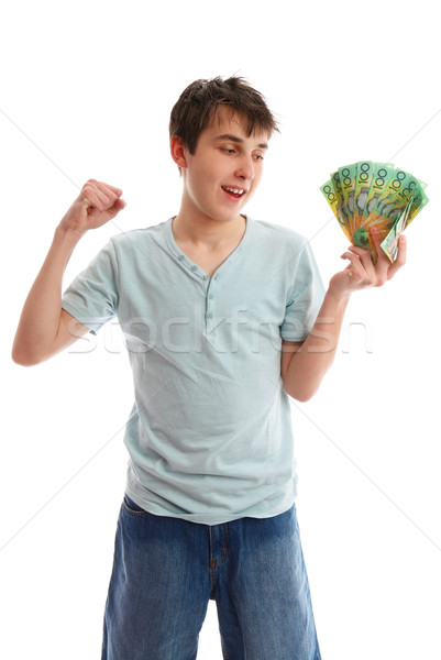 Happy teenager with cash Stock photo © lovleah
