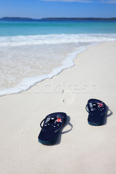 Flagge Riemen Strand Urlaub Feier Stock foto © lovleah