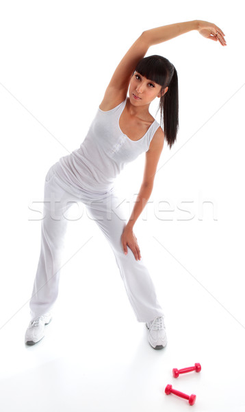 Girl stretching exercise pilates Stock photo © lovleah